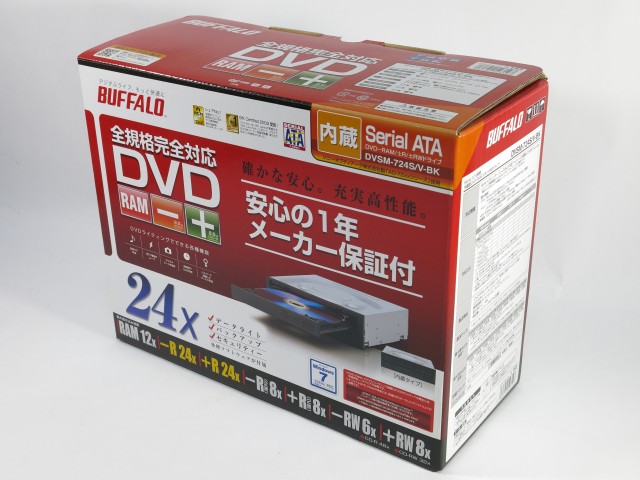 BUFFALO 内蔵DVDドライブ DVSM-724S/V-BK パッケージ