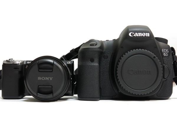 Canon EOS 6D NEX-5Nと大きさ比較（正面）