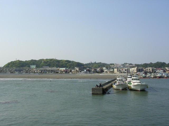 防波堤から見た海岸